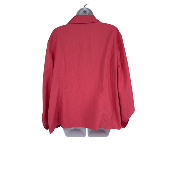 Chicos Womens Pink Zip-Up Lightweight Jacket W/ Adjustable Sleeves Size 3 US XL - Picture 5 of 9